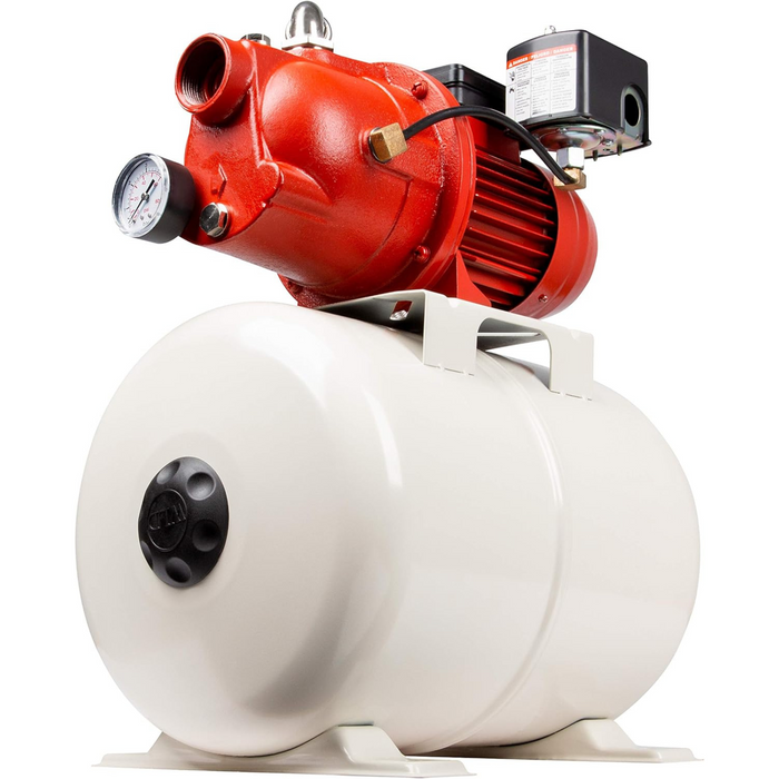 1/2 HP Shallow Well Jet Pump & 5.8 Gallon Tank Package 12.6 GPM - Red Lion