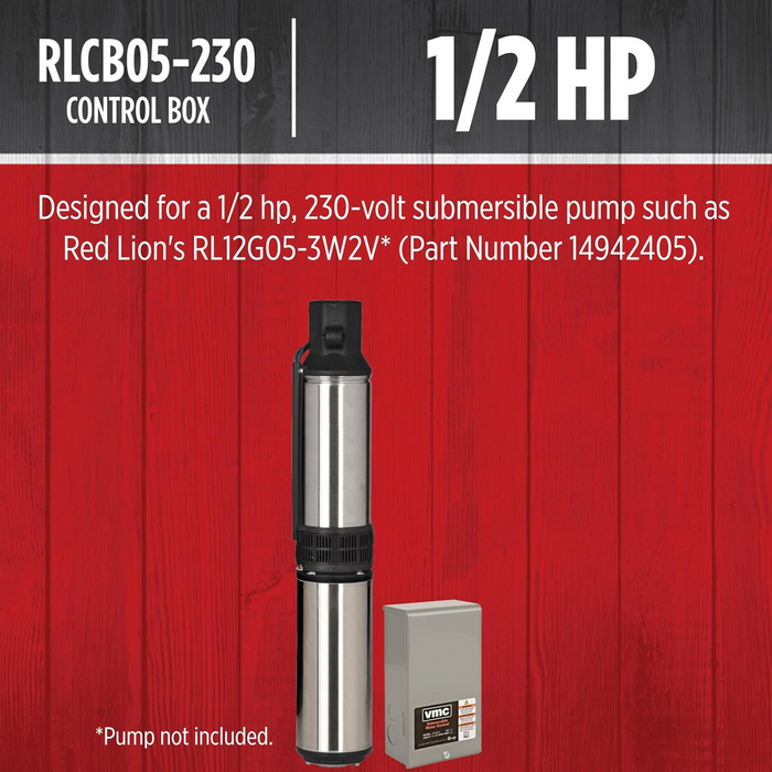 1/2 HP Submersible Deep Well Pump Control Box (230V) - Red Lion