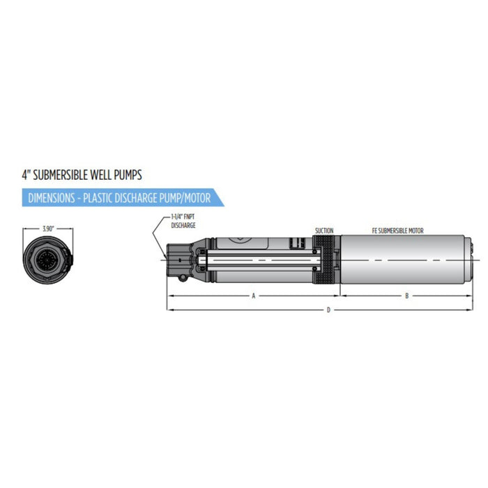 1/2 HP Deep Well Submersible Pump Little Giant Stainless Steel
