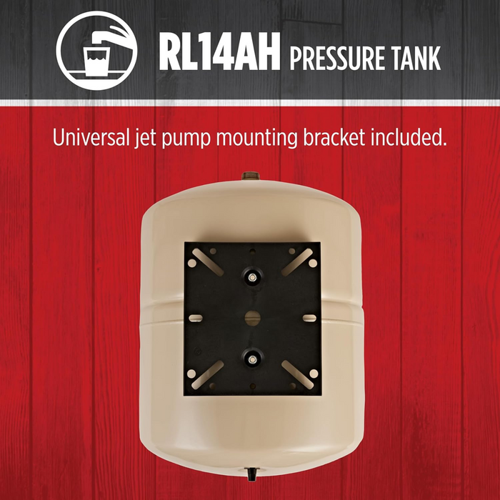 14-Gallon Horizontal Pre-Charged Pressure Tank - Red Lion