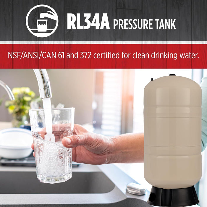 34-Gallon Vertical Pre-Charged Pressure Tank - Red Lion RL34A