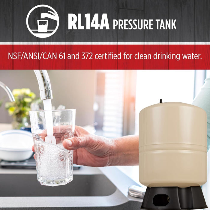 14-Gallon Vertical Pre-Charged Pressure Tank - Red Lion RL14A
