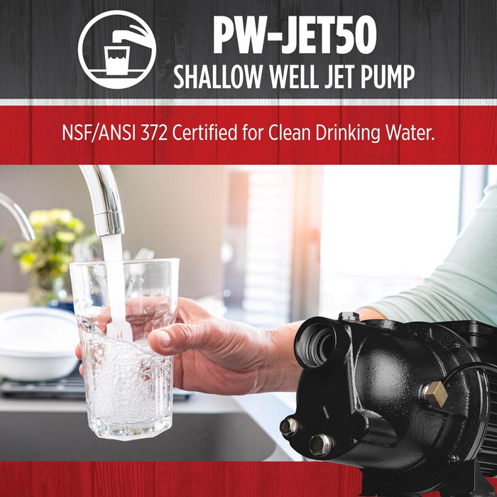 1/2 HP Shallow Well Jet Pump 7.4 GPM – Red Lion