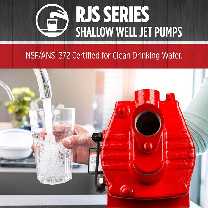 3/4 HP Shallow Well Jet Pump 16 GPM – Red Lion