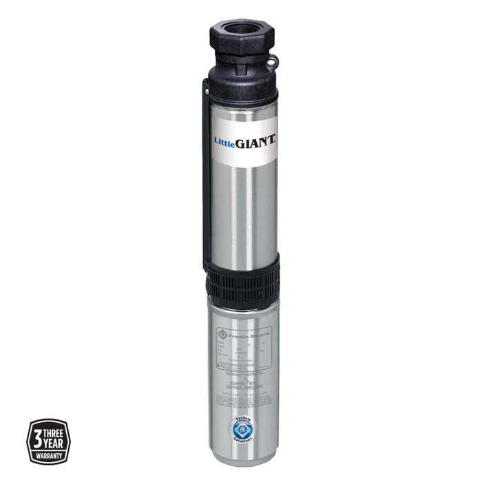 1 1/2 HP Deep Well Submersible Pump Little Giant Thermoplastic Discharge